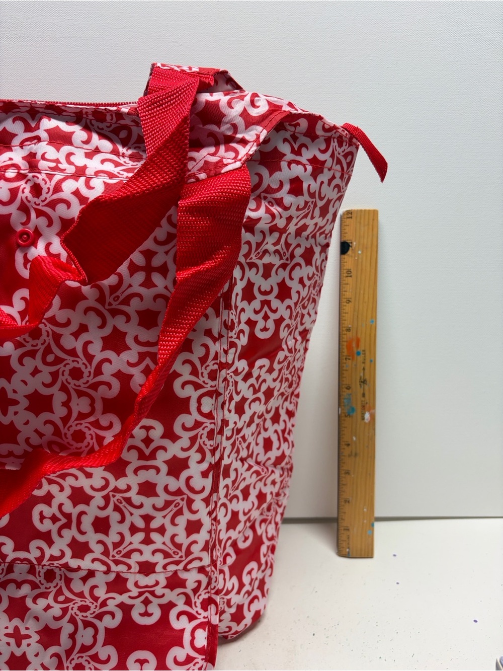 Red & White Patterned Roll-Up Pouch - Picture 7 of 13